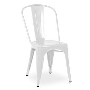 silla de chapa apilable, modelo tolix color blanca
